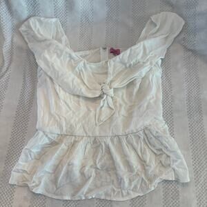 nwt new miami white peplum short sleeve size XL